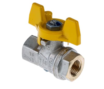 Product image for Gas T handle ball valve 1/4in F-F