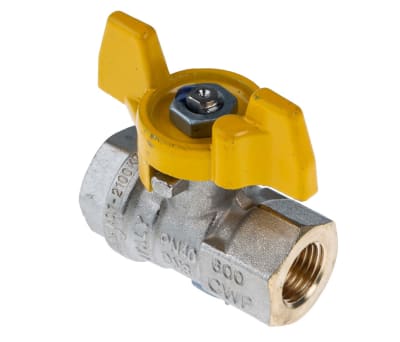 Product image for Gas T handle ball valve 1/4in F-F