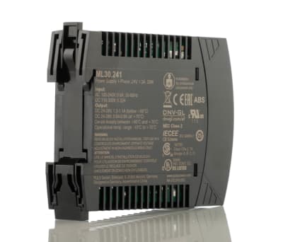 Product image for DIN RAIL PSU, 1-PHASE, 24V, 1.3A