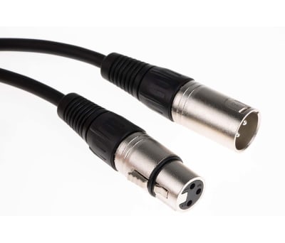 Product image for Black XLR socket to XLR plug cable 1m