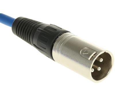 Product image for Blue XLR socket to XLR plug cable 3m