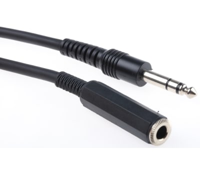 Product image for 6.35mm jack plug to socket cable 3m