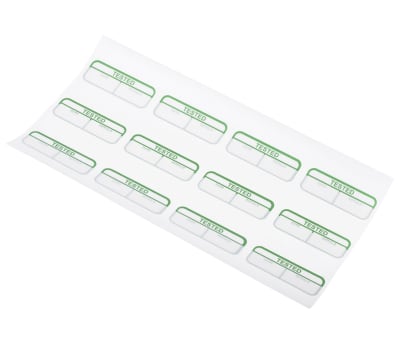 Product image for GREEN WRITE-ON LABEL 'TESTED',40X15MM