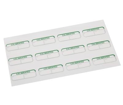 Product image for Green writeon label 'CALIBRATED',40x15mm