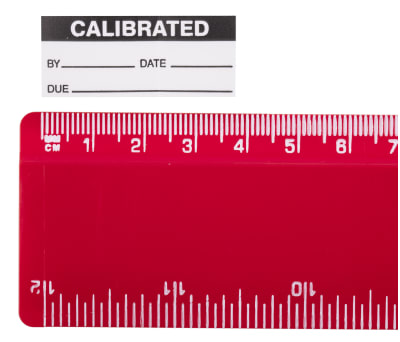 Product image for Black vinyl cloth label 'CALIBRATED'