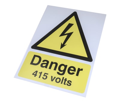 Product image for PP sign 'Danger 415 volts',400 x 300mm