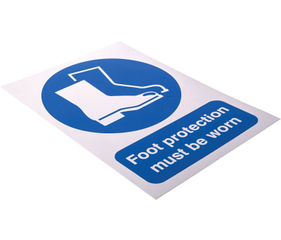 Product image for RS PRO Vinyl Mandatory Foot Protection Sign With English Text