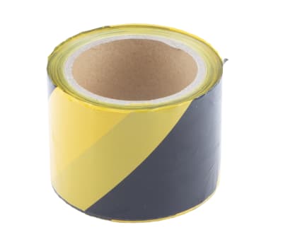 Product image for Barricade tape,Black/Yellow, 75mmx100m