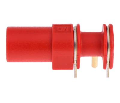 Product image for 4MM RIGHT ANGLE PCB SOCKET,RED