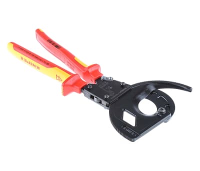 Product image for Knipex VDE/1000V Insulated 320 mm Ratchet Cable Cutter