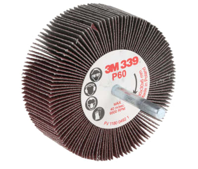 Product image for 3M Aluminium Oxide Flap Wheel, 80mm Diameter, P60 Grit