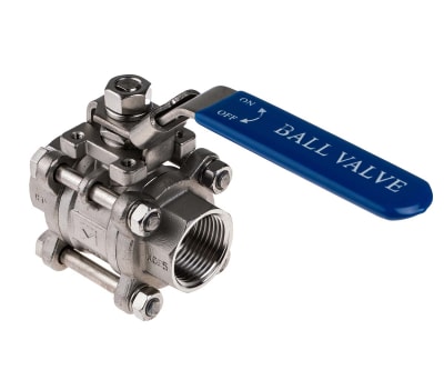 Product image for 3pc Full Bore Ball Valve,1in. S/steel