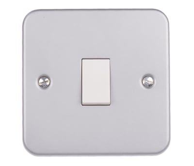Grey 6 A Surface Mount Rocker Light Switch Grey 5 mm, 2 Way Screwed Matte,  1 Gang BS Standard, 240 V 86.5mm - RS Components Indonesia