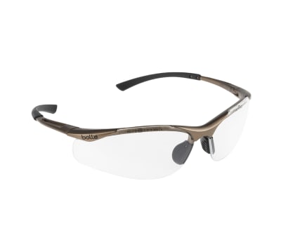 Product image for Bolle Contour Anti-Mist UV Safety Glasses, Clear Polycarbonate Lens, Scratch Resistant, Vented