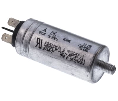 Product image for B32332 MOTOR RUN CAPACITOR 10UF 450V