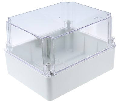 Product image for IP55 ABS BOX WITH CLEAR LID, 260X210X160