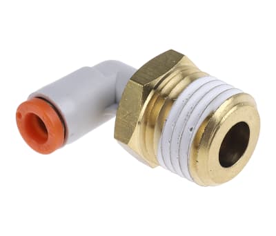 Product image for SMC Threaded-to-Tube Elbow Connector NPT 1/4 to Push In 5/32 in, KQ2 Series