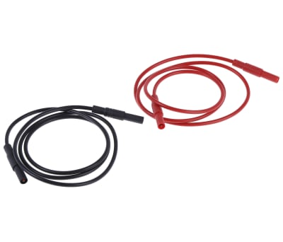 Product image for Hirschmann Test Lead Kit With Alligator Clip AK 2 B Black (932 435-100), Alligator Clip AK 2 B Red (932 435-101), Clamp