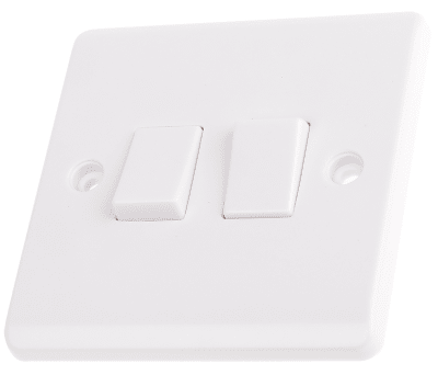 Product image for LIGHT PLATE SWITCH 2 GANG 2 WAY WHITE