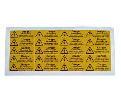 Product image for Disconnect Supply Hazard label ,20x60mm