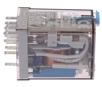 Product image for 4P plug in relay with LED 24V 7A