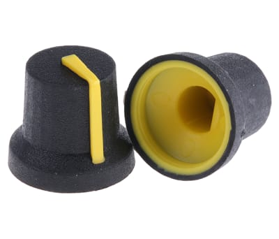 Product image for KNOB BLACK YELLOW MARKER LINE 6MM D