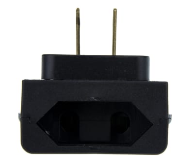 Product image for CEE7 EURO PLUG TO US 2 PIN BLACK