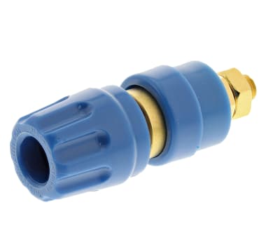 Product image for 4mm panel socket,blue,35A,60VDC,CAT I