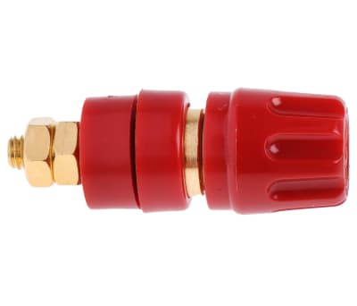 Product image for Hirschmann Test & Measurement 35A, Red Binding Post With Brass Contacts and Gold Plated - 8mm Hole Diameter