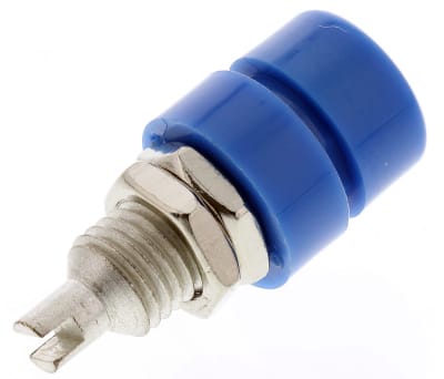 Product image for 4mm panel socket,blue,32A,60VDC,CAT I