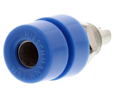 Product image for 4mm panel socket,blue,32A,60VDC,CAT I