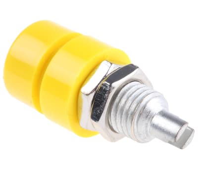 Product image for 4mm panel socket,yellow,32A,60VDC,CAT I