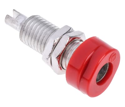 Product image for 4mm panel socket,red,16A,60VDC,CAT I