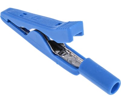 Product image for 2mm insulated crocodile clip,blue,8A