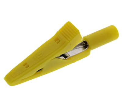 Product image for 2mm insulated crocodile clip,yellow,8A