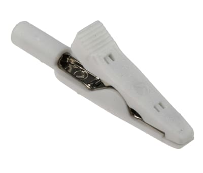 Product image for 2mm insulated crocodile clip,white,8A