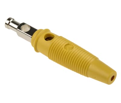 Product image for 4mm bunch plug,yellow,30A,60VDC,CAT I