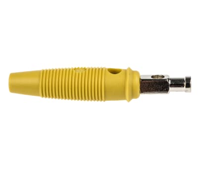 Product image for Hirschmann Test & Measurement Yellow Male Banana Plug - Solder Termination, 30 V ac, 60V dc, 30A