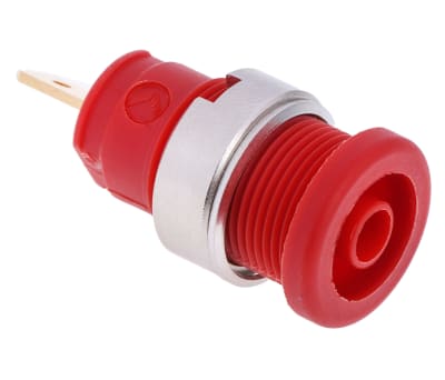 Product image for 4mm safety panel socket,red,25A