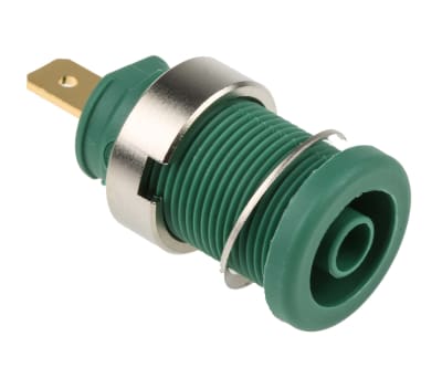 Product image for 4mm safety panel socket,green,25A