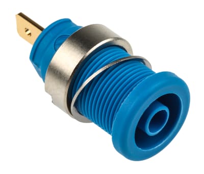 Product image for Hirschmann Test & Measurement Blue Female Banana Socket - Tab Termination, 1000V ac/dc, 25A