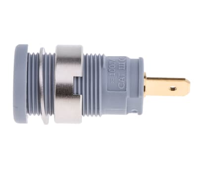 Product image for Hirschmann Test & Measurement Grey Female Banana Socket - Tab Termination, 1000V ac/dc, 25A