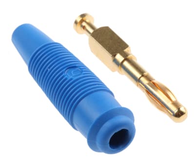 Product image for 4MM GOLD PLATE BANANA PLUG,BLUE,32A