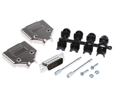 Product image for DSUB PLUG + METALISED HOOD KIT 15WAY