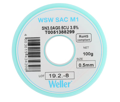 Product image for WSW SAC M1 solder wire 0.5mm, 100g
