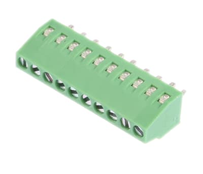 Product image for 10 way PCB terminal block 2.54mm