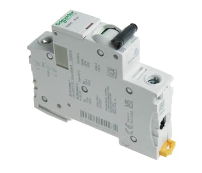 Product image for Schneider Electric Acti 9 6A MCB Mini Circuit Breaker, 1P Curve B, Breaking Capacity 10 kA, DIN Rail, 100 → 133V