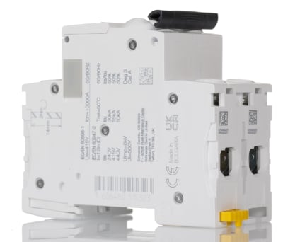 Product image for Schneider Electric Acti 9 10A MCB Mini Circuit Breaker, 2P Curve D, Breaking Capacity 10 kA, DIN Rail, 440V