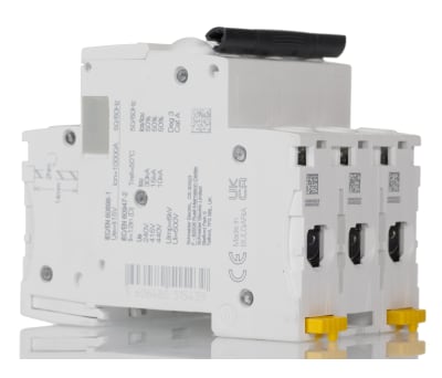 Product image for Schneider Electric Acti 9 6A MCB Mini Circuit Breaker, 3P Curve D, Breaking Capacity 10 kA, DIN Rail, 440V