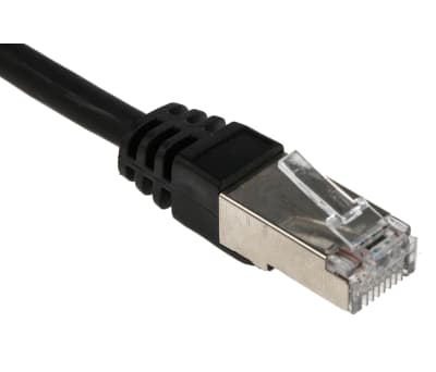 Product image for RS PRO Black Cat6 Cable FTP LSZH Male RJ45/Male RJ45, 15m